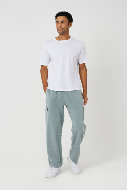 Brave Soul Light Grey Acid Wash Wide Leg Cargo Joggers - Light Grey Image 3