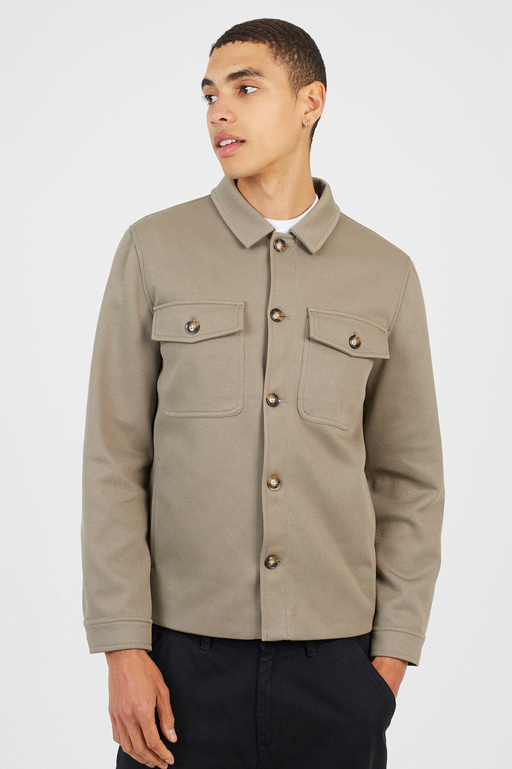 Brave Soul Pale Green Button Through Shacket - Pale Green Image 1