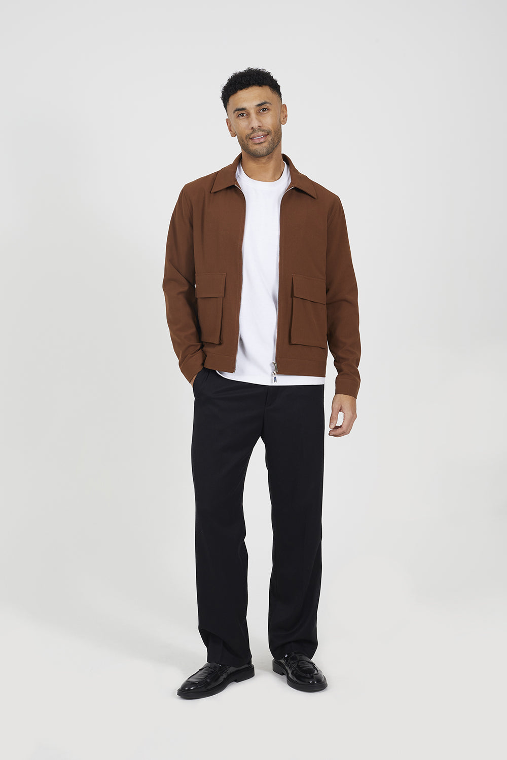 Brave Soul Tan Patch Pocket Harrington Jacket - Tan Image 3