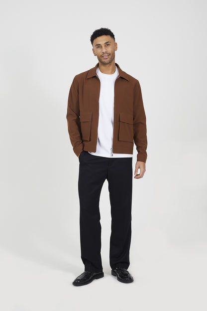 Brave Soul Tan Patch Pocket Harrington Jacket - Tan Image 3