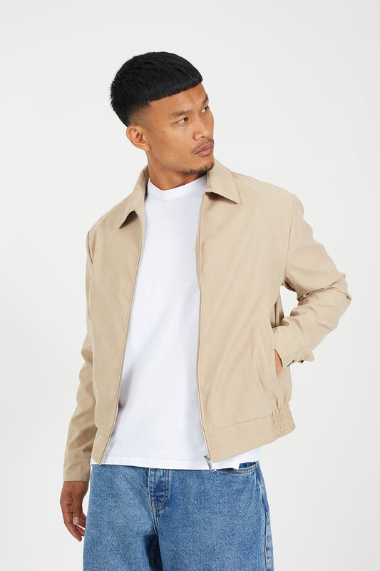 Brave Soul Stone Lightweight Harrington Jacket - Stone Image 1