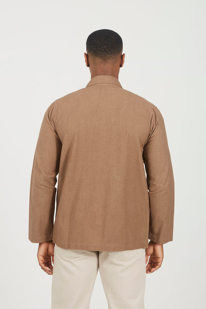 Brave Soul Brown Lightweight Button Through Jacket - Brown Image 2