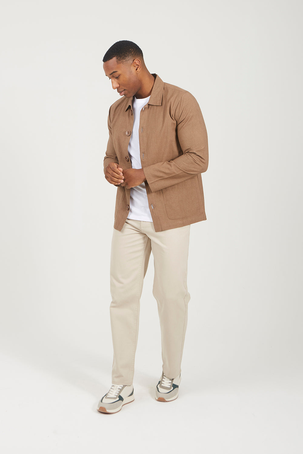 Brave Soul Brown Lightweight Button Through Jacket - Brown Image 3