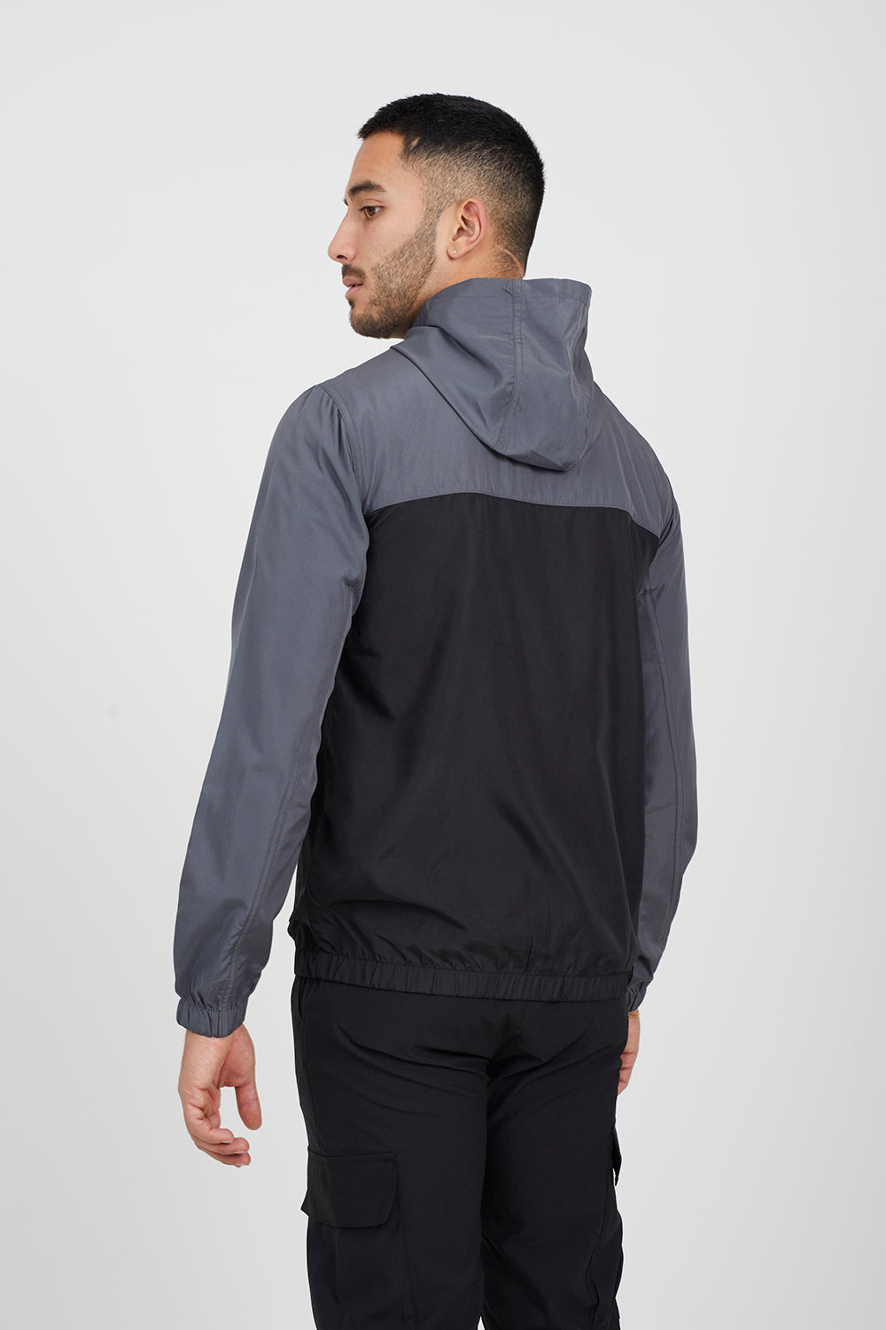 Brave Soul Grey Lightweight Colourblock Windrunner Jacket - Grey Image 2