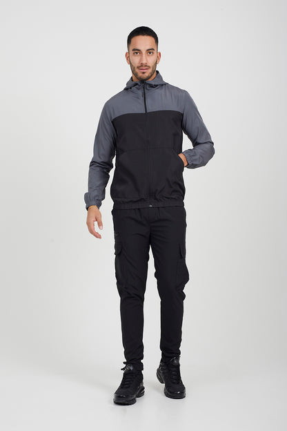 Brave Soul Grey Lightweight Colourblock Windrunner Jacket - Grey Image 3