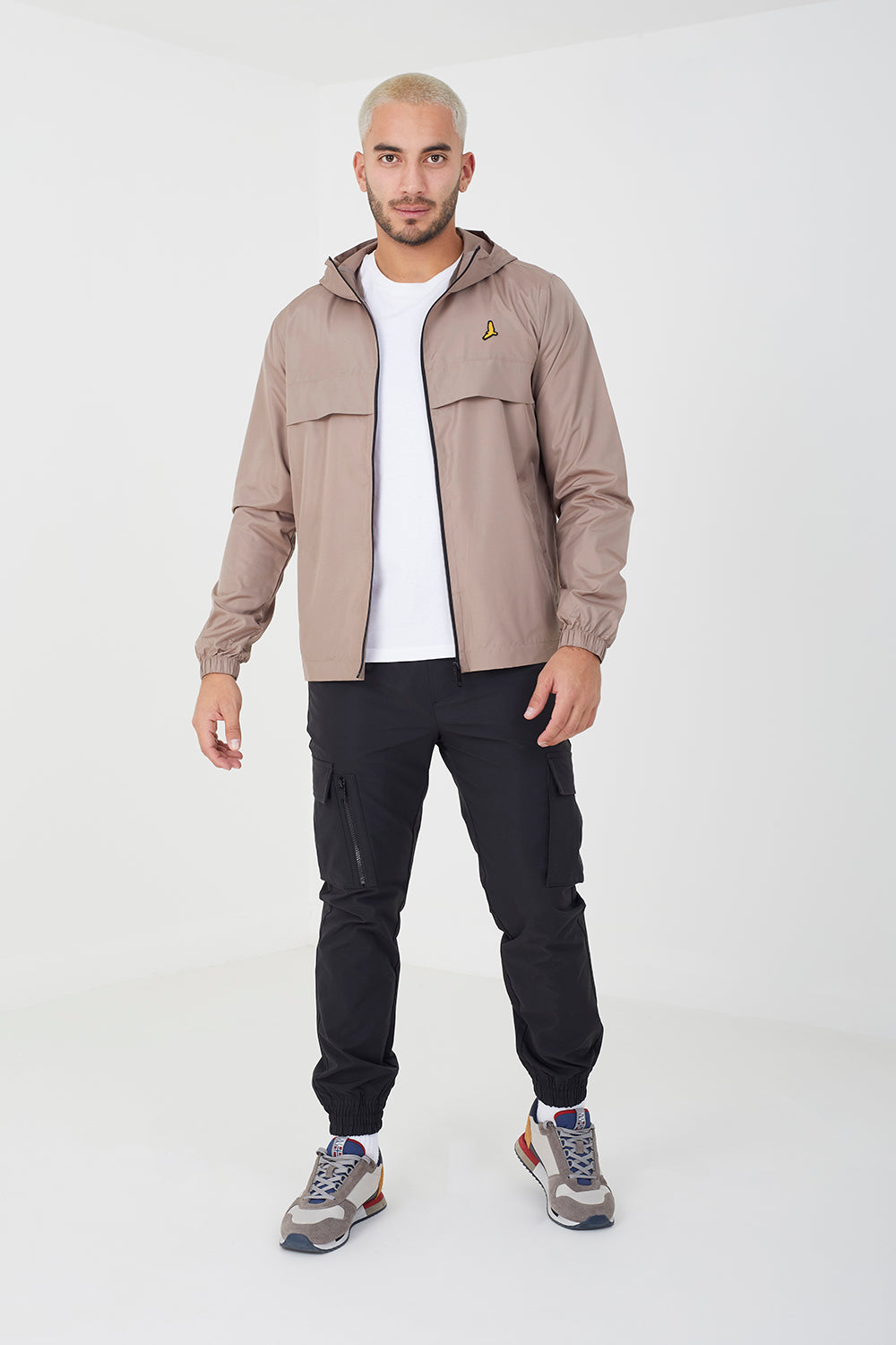 Brave Soul Stone Lightweight Windrunner Jacket - Stone Image 3