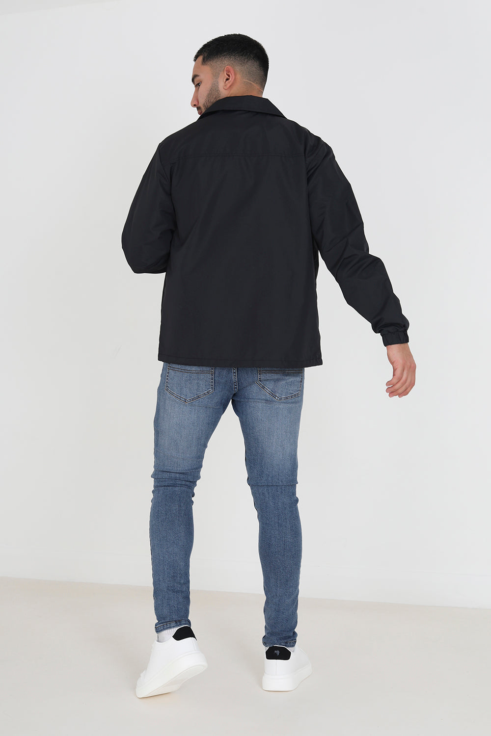 Brave Soul Black Lightweight Coach Style Jacket - Black Image 2