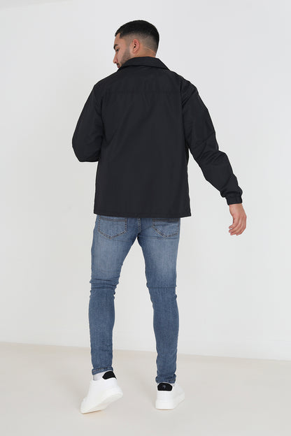 Brave Soul Black Lightweight Coach Style Jacket - Black Image 2
