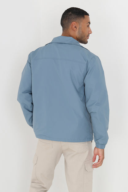 Brave Soul Blue Lightweight Coach Style Jacket - Blue Image 2