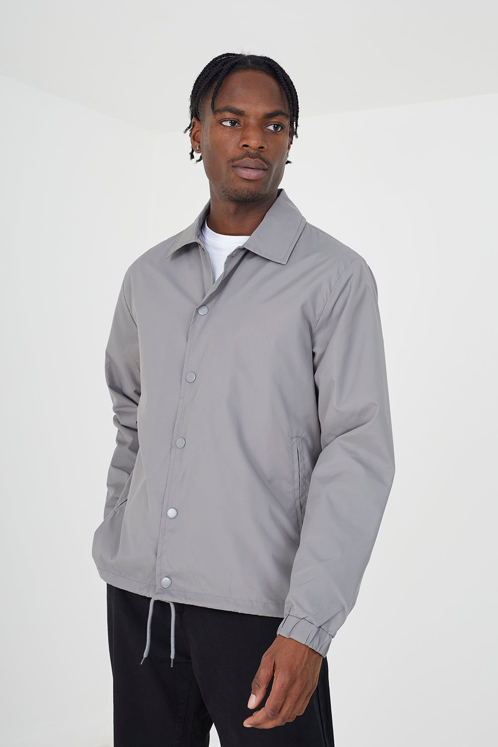 Brave Soul Grey Lightweight Coach Style Jacket - Grey Image 1