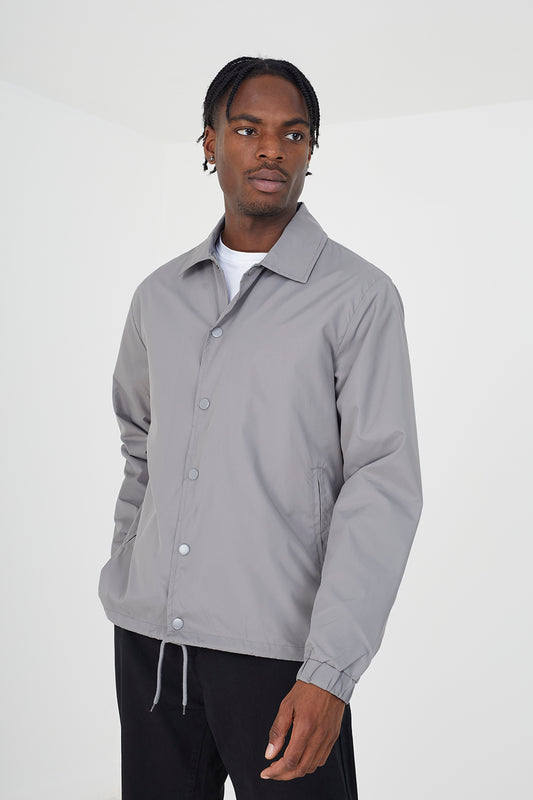 Brave Soul Grey Lightweight Coach Style Jacket - Grey Image 1