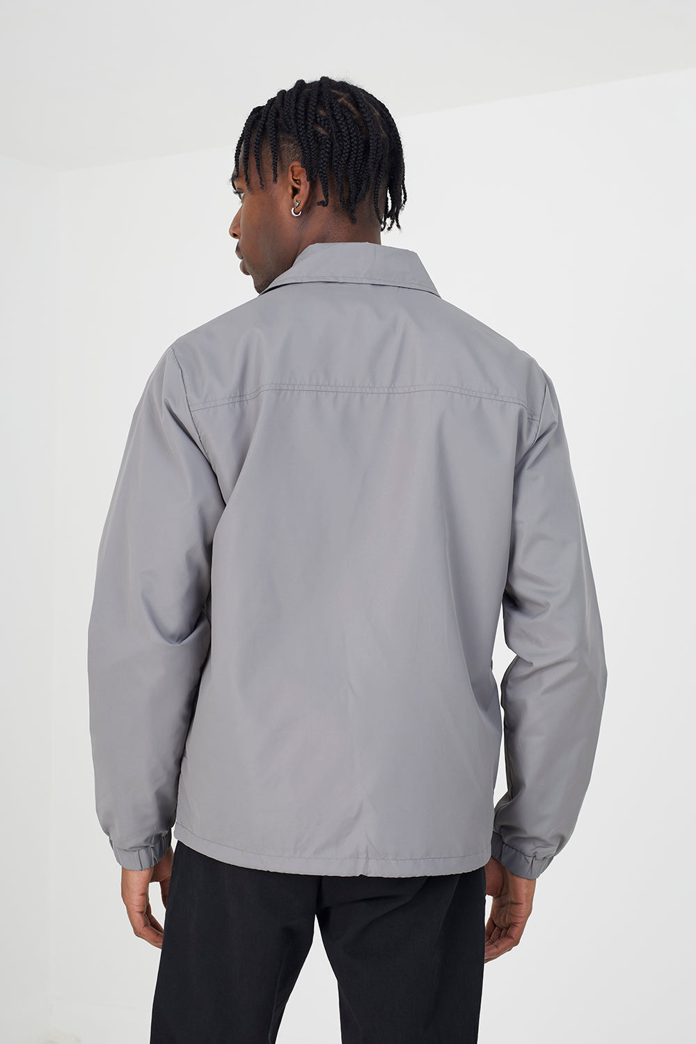 Brave Soul Grey Lightweight Coach Style Jacket - Grey Image 2