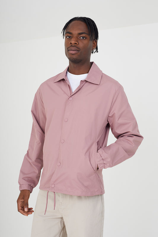 Brave Soul Pink Lightweight Coach Style Jacket - Pink Image 1