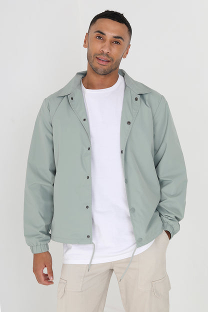 Brave Soul Pale Green Lightweight Coach Style Jacket - Pale Green Image 1