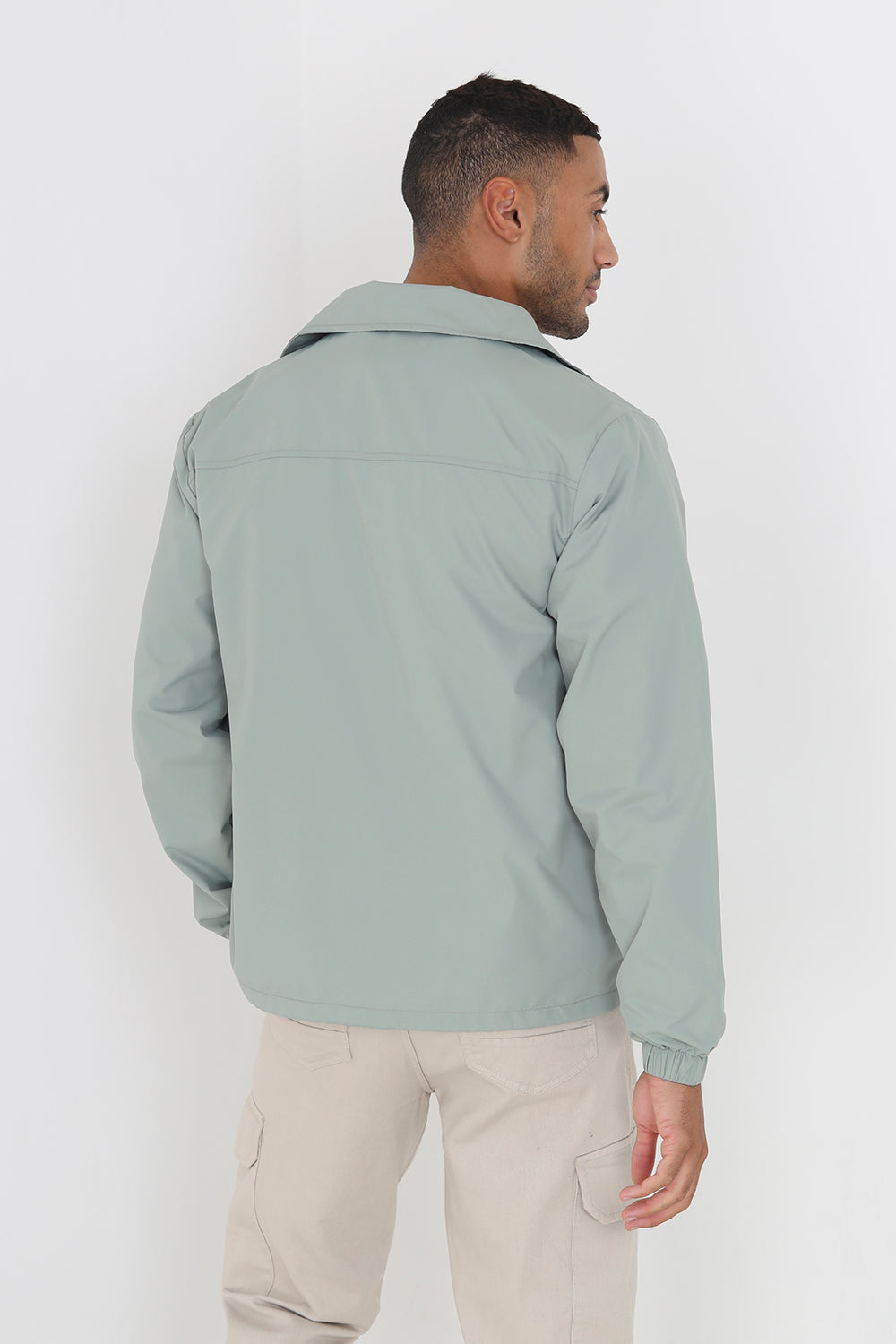 Brave Soul Pale Green Lightweight Coach Style Jacket - Pale Green Image 2