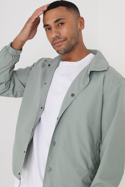Brave Soul Pale Green Lightweight Coach Style Jacket - Pale Green Image 3
