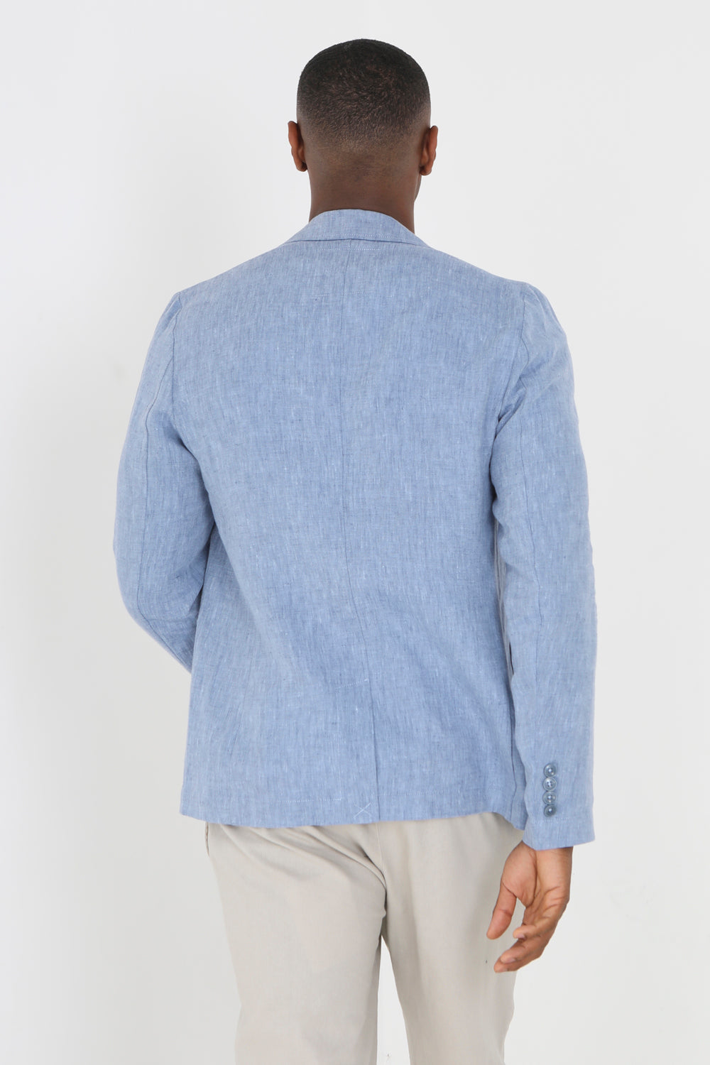 Brave Soul Light Blue Button Through Chambray Blazer - Light Blue Image 2