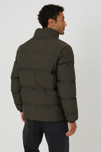 Brave Soul Khaki Funnel Neck Padded Jacket - Khaki Image 2