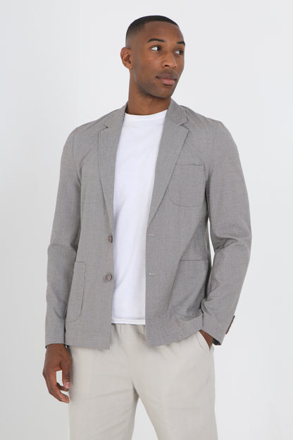 Brave Soul Light Grey Check Blazer - Light Grey Image 1