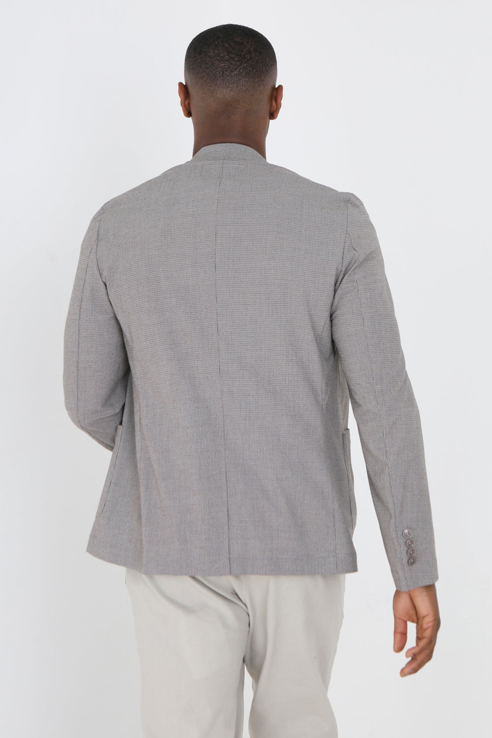 Brave Soul Light Grey Check Blazer - Light Grey Image 2