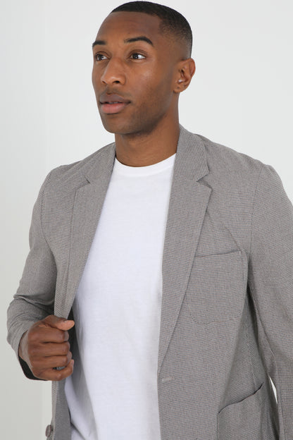 Brave Soul Light Grey Check Blazer - Light Grey Image 3