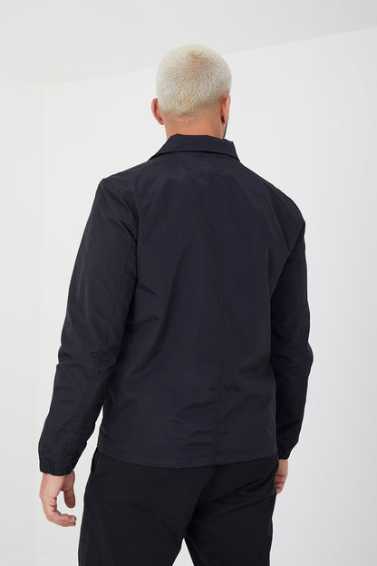 Brave Soul Black Lightweight Stud Fastening Jacket With Collar - Black Image 2