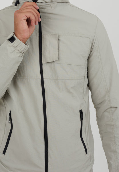 Brave Soul Stone Lightweight Hooded Jacket - Stone Image 3