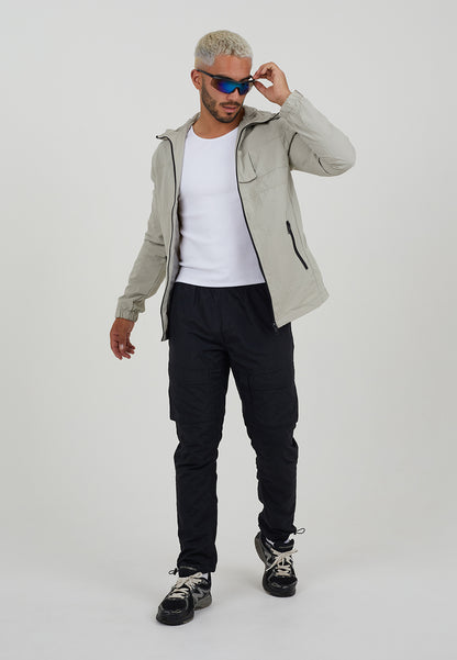 Brave Soul Stone Lightweight Hooded Jacket - Stone Image 4