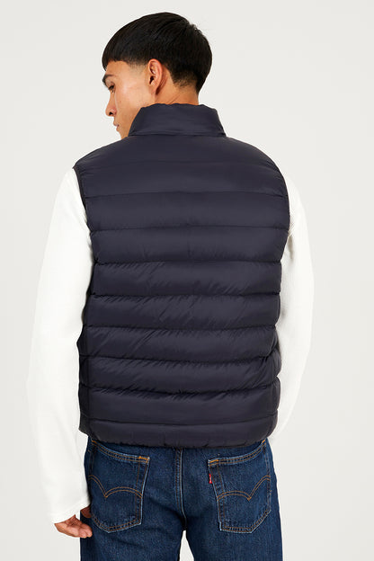 Brave Soul Navy Lightly Padded Quilted Gilet - Navy Image 2