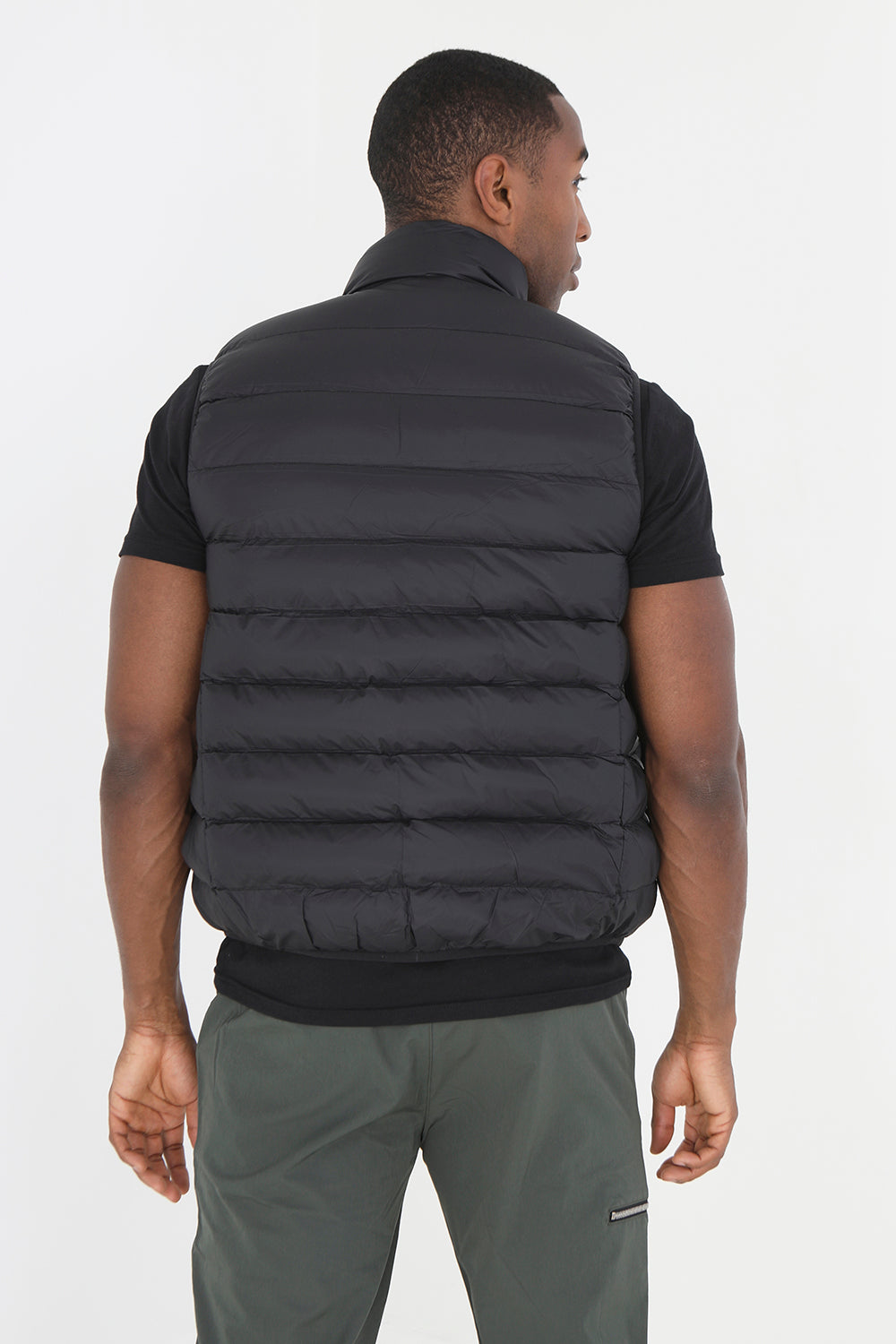Brave Soul Black Quilted Padded Gilet - Black Image 2