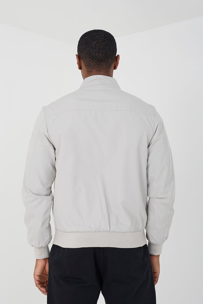 Brave Soul Stone Funnel Neck Harrington Jacket - Stone Image 2
