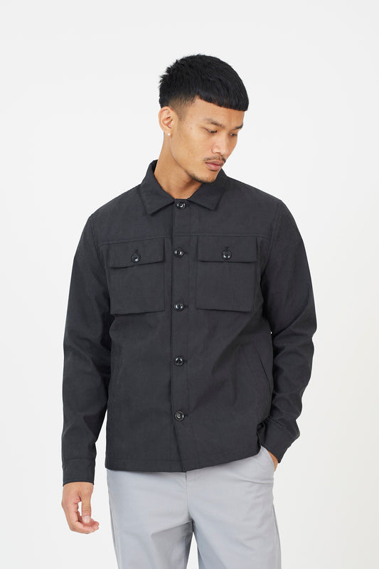 Brave Soul Black Button Through Shacket - Black Image 1