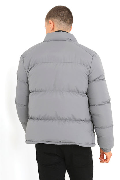 Brave Soul Grey Funnel Neck Padded Jacket - Grey Image 2