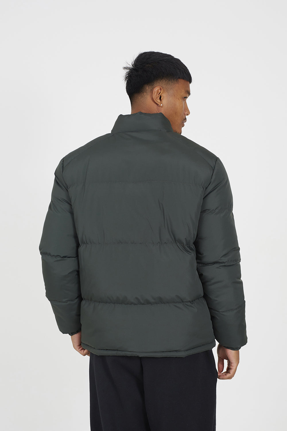 Brave Soul Khaki Funnel Neck Padded Jacket - Khaki Image 2