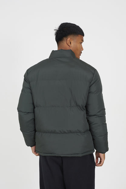 Brave Soul Khaki Funnel Neck Padded Jacket - Khaki Image 2