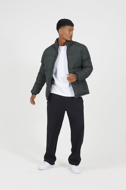 Brave Soul Khaki Funnel Neck Padded Jacket - Khaki Image 3