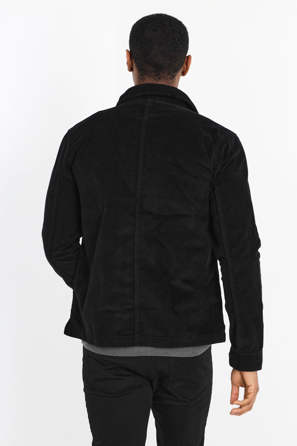 Brave Soul Black Button Through Cord Shacket - Black Image 2