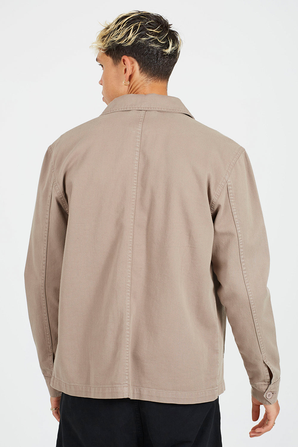 Brave Soul Taupe Button-Through Cotton Shacket - Taupe Image 2