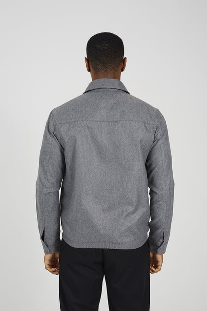Brave Soul Grey Harrington Style Zip Through Jacket - Grey Image 2