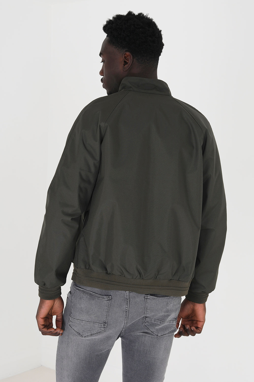 Brave Soul Khaki Lightweight High Neck Harrington Jacket - Khaki Image 2