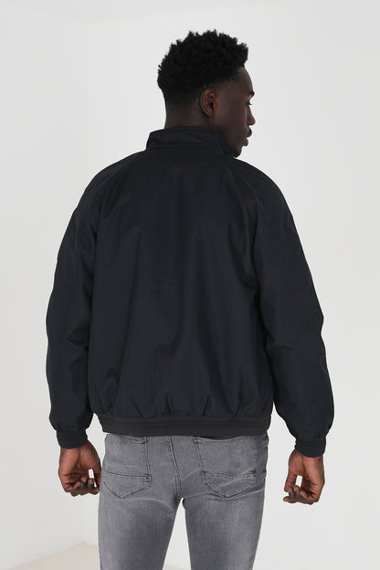Brave Soul Navy Lightweight High Neck Harrington Jacket - Navy Image 2