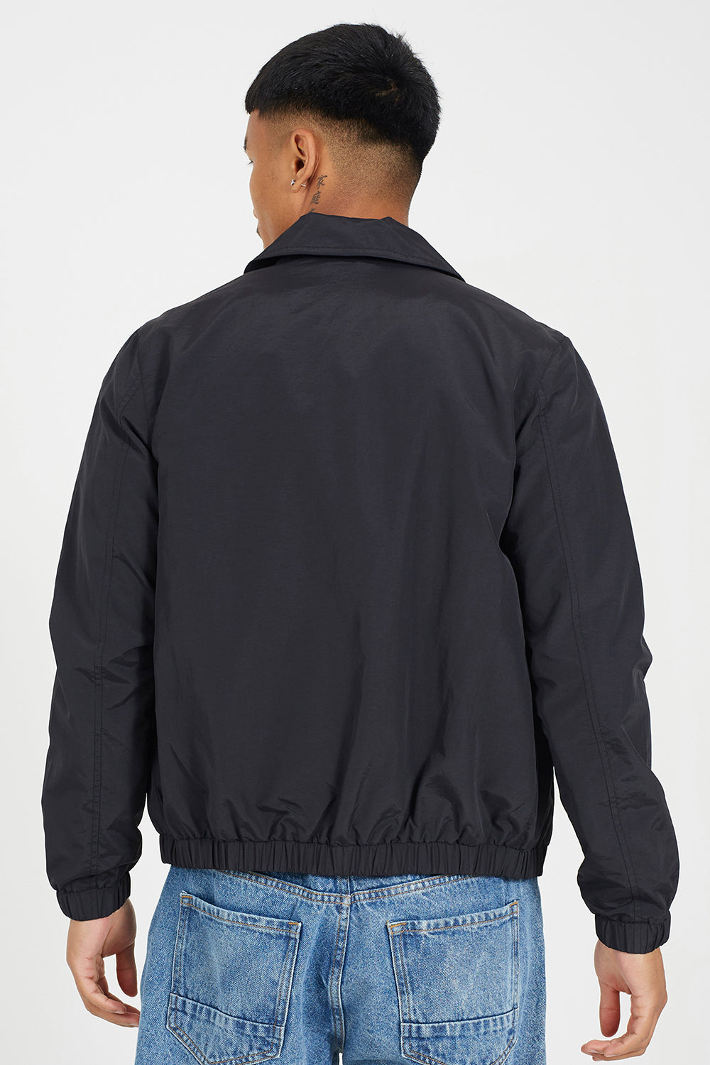 Brave Soul Black Harrington Zip-Up Jacket - Black Image 2
