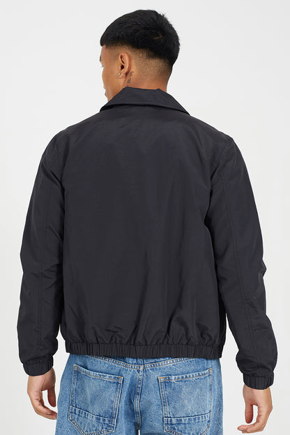Brave Soul Black Harrington Zip-Up Jacket - Black Image 2