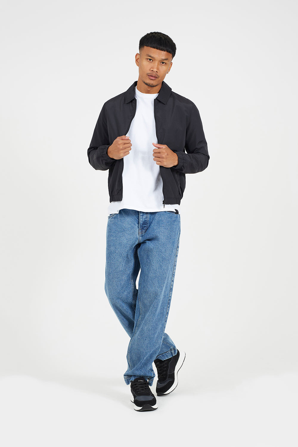 Brave Soul Black Harrington Zip-Up Jacket - Black Image 3