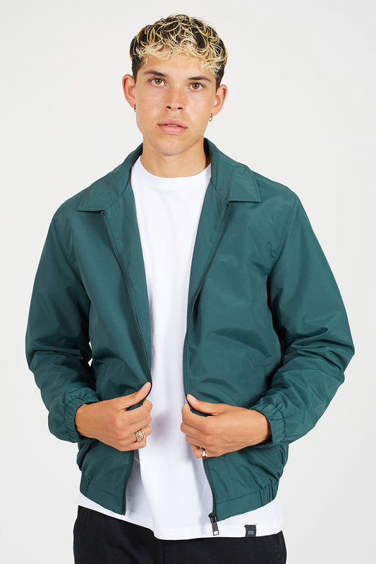 Brave Soul Green Lightweight Harrington Style Jacket - Green Image 1