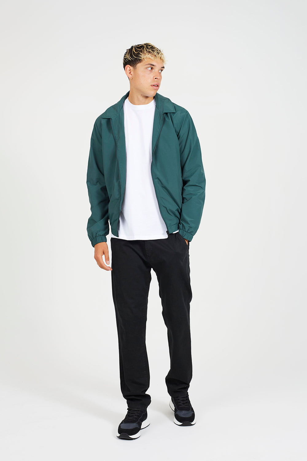 Brave Soul Green Lightweight Harrington Style Jacket - Green Image 3