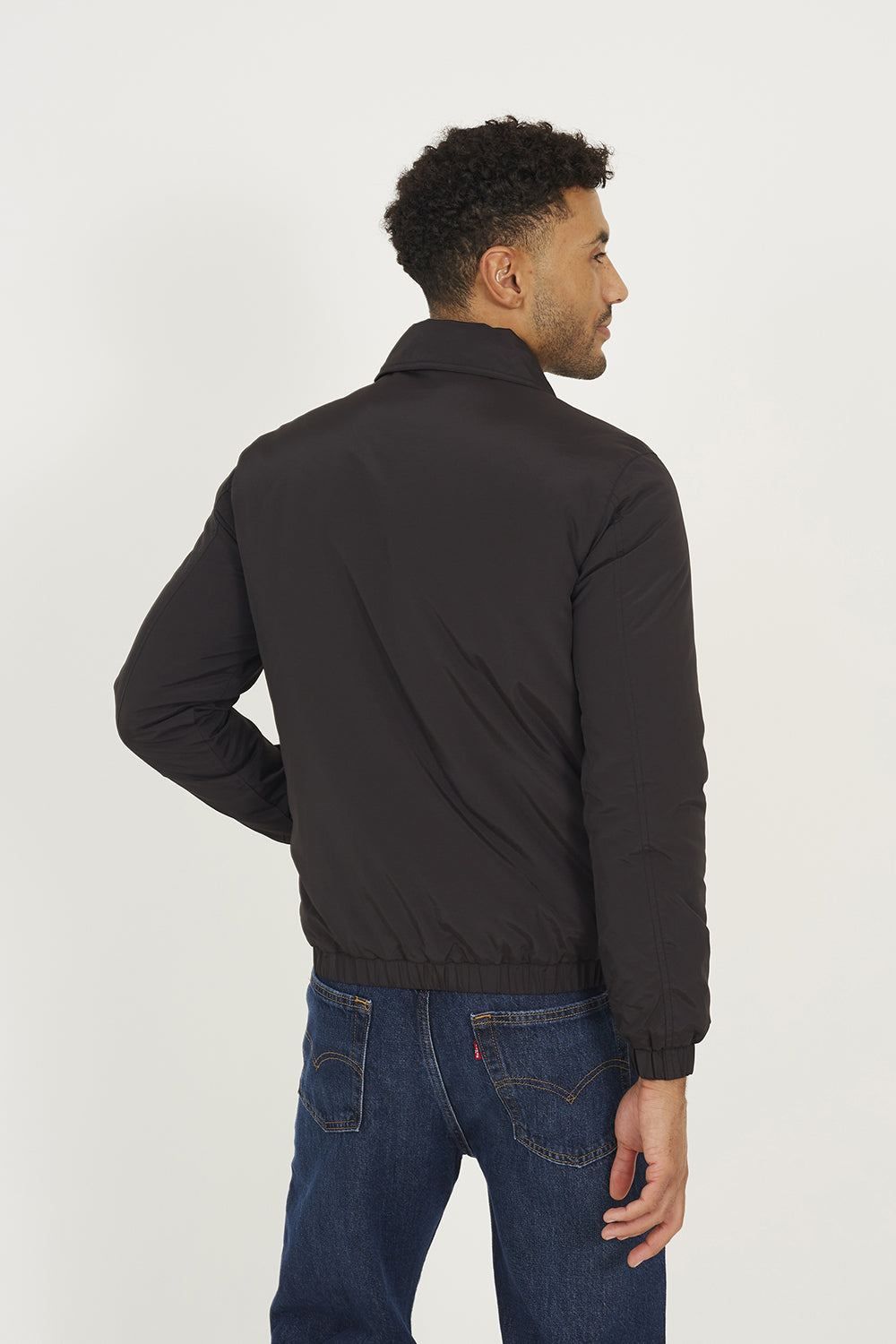 Brave Soul Blue Padded Harrington Zip-Up Jacket - Blue Image 2