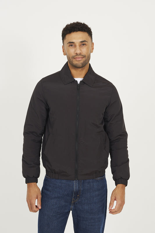 Brave Soul Blue Padded Harrington Zip-Up Jacket - Blue Image 1