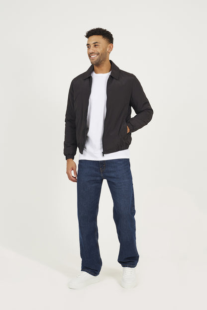 Brave Soul Blue Padded Harrington Zip-Up Jacket - Blue Image 3