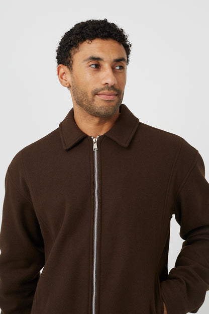 Brave Soul Brown Faux Wool Collared Jacket - Brown Image 4